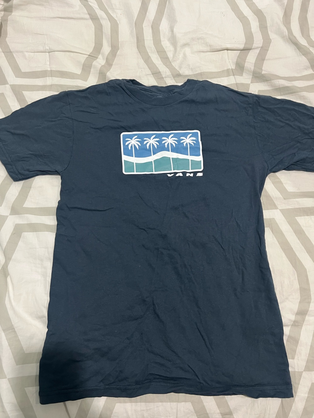 Vans Navy Blue Palm Skyline Tee